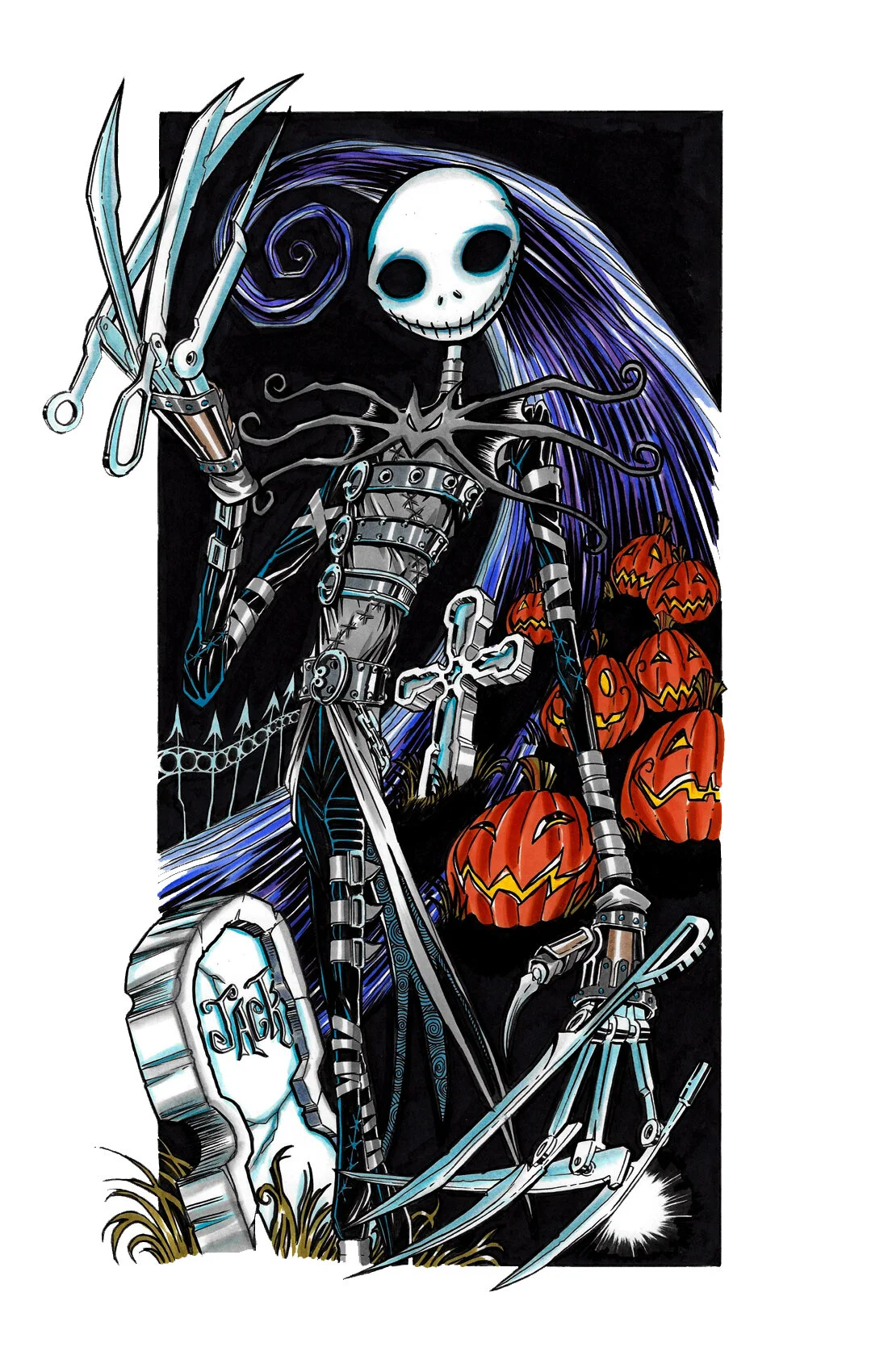 kurry シルクスクリーン MONEYシザーハンズ Original Scissor Hands Jack — ART OF DAVID WONG